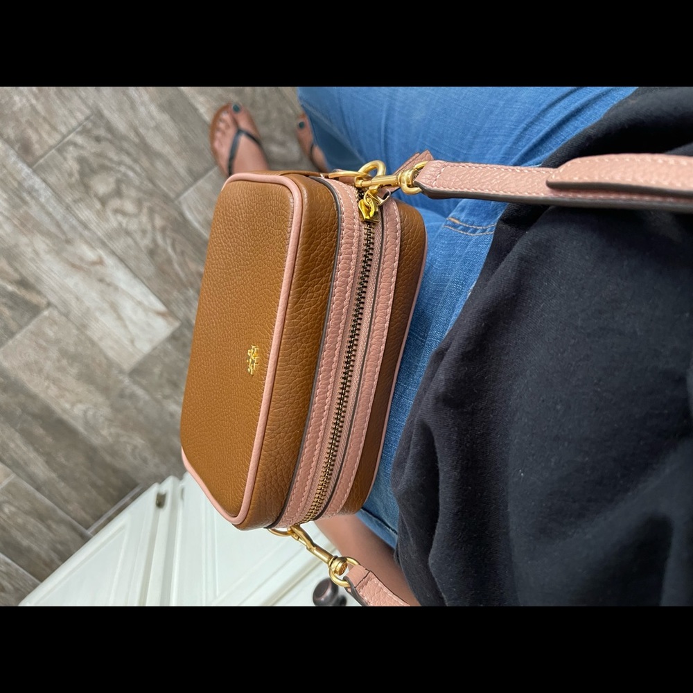 New ❤️ tory Burch leather camera bag crossbody brown - Picture 7 of 11